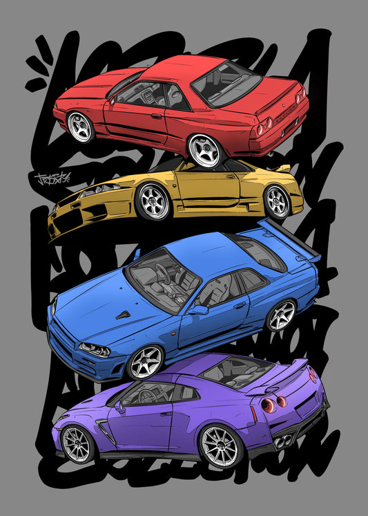 GTR (R32, R33, R34, R35) poster