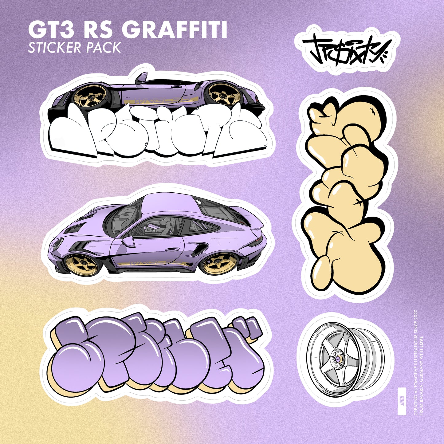 GT3 RS graffiti sticker sheet
